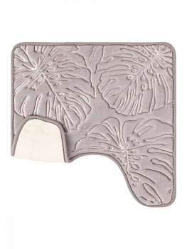 Коврик для туалета 50x50см DE'NASTIA ТРОПИКИ memory серый полиэстер 000000000001207520