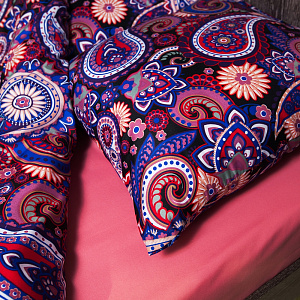 Комплект постельного белья 2спальный DE'NASTIA Восточные узоры микрофибра (70х70см-2шт) 100%Полиэстер C010401 000000000001118975