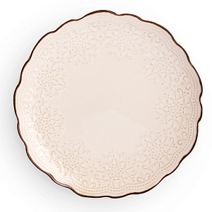 Тарелка десертная 20см Жемчуг полоса глазурованная керамика 000000000001217648