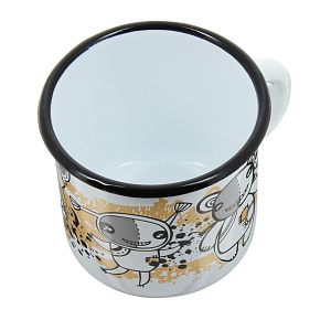 Кружка 400мл СТАЛЬЭМАЛЬ с деколью эмалированная сталь 000000000001004213