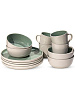 Набор столовой посуды 12 предметов (тарелка обеденная 26см-4шт/салатник 15см-4шт/кружка 447мл-4шт) керамика