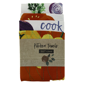 Набор кухонных полотенец 4шт 35х60см Доляна Love vegan 100%хлопок 000000000001206674