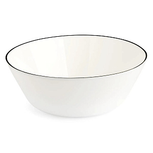 Салатник 15см/470мл DE'NASTIA белый с черной каймой стеклокерамика 000000000001218965