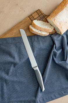 Нож для хлеба 20,5см DE'NASTIA Wave line серый нержавеющая сталь/пластик 000000000001228015