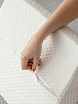 Подушка анатомическая 60x40x12/10см DE'NASTIA Dream мемори с валиком белый полиэстер/пенополиуретан 000000000001226889