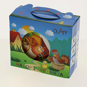 Н-р посуды 3шт тарелка190мм+салатник500мл+ кружка230мл п/уп Курочка LX-3PCS-C437 000000000001186363