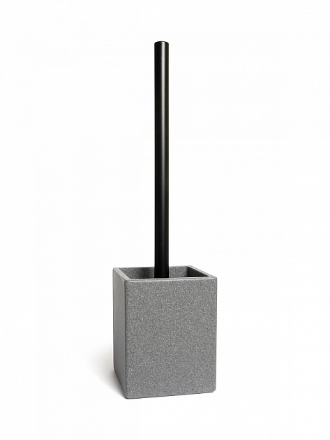 Щетка для унитаза 9,5x12х37см DE'NASTIA Quadro с подставкой серый полирезина 000000000001227012
