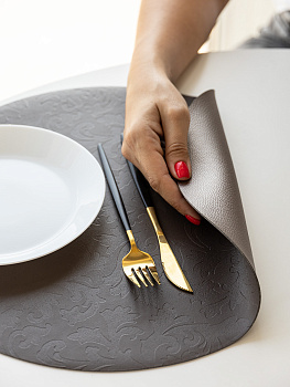 Салфетка сервировочная D38cm LUCKY бронза искусственная кожа ПВХ 000000000001214121