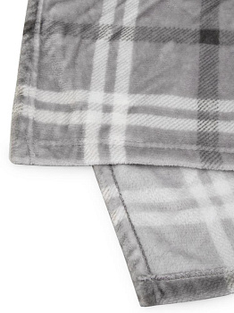 Плед 150x200см LUCKY Клетка серый флис полиэстер_MP 000000000001229779