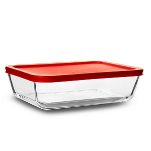 Форма для запекания 700мл 20х14,7х4,7см прямоугольная цветная крышка боросиликатное стекло 000000000001217719