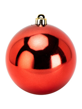 Декоративное украшение Шар на елку 15см красный пластик 000000000001224149