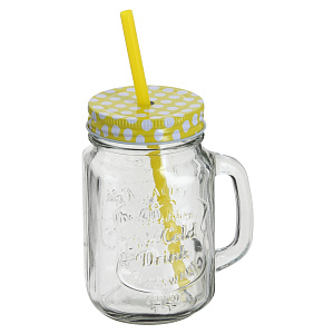 Кружка-банка с соломкой Koopman, 400мл 000000000001153007