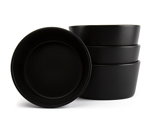 Набор столовой посуды 16 предметов Dark grey (обеденная 26см-4шт/десертная 20см-4шт/салатник 15см-4шт/кружка 350мл-4шт) керамика 000000000001217935