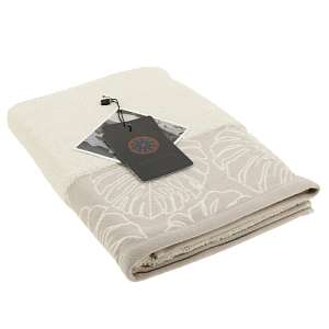 Полотенце 70х130см DE'NASTIA ТРОПИКИ (новые) молочный/бежевый хлопок 000000000001208576