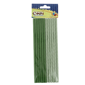 Трубочки для коктейля бумажные Камуфляж 12шт 2-0140 000000000001204138