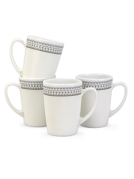 Набор столовой посуды 16 предметов FARFORELLE Этно (обеденная 24см-4шт/десертная 19см-4шт/салатник 15см-4шт/кружка 350мл-4шт) стеклокерамика 000000000001224332