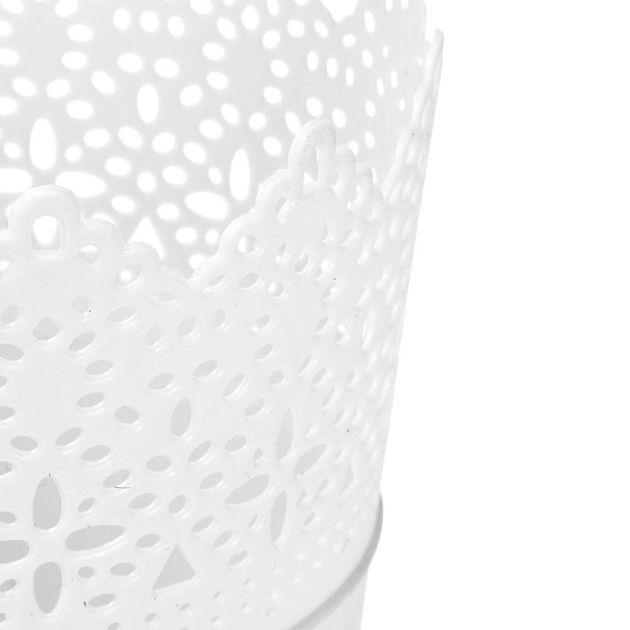 Кашпо Ажур 18,5х14см белый пластик 000000000001222053