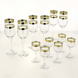 Набор 12 предметов ПРОМСИЗ Лоза (шампанское + водка) стекло 000000000001190643