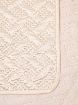 Покрывало 240х260см DE'NASTIA Палермо двустороннее геометрия атласное/матовое молочное 100% полиэстер 000000000001209275