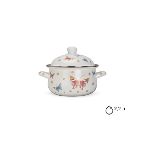 Кастрюля 20см-2,2л Бабочки эмаль 000000000001223951