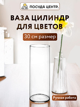 Ваза цилиндр 30х10см FORA стекло 000000000001224301