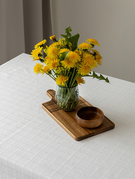 Скатерть 150x230см DE'NASTIA Мережка белый хлопок/полиэстер 000000000001226225