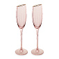 Набор фужеров для шампанского 2шт 160мл LUCKY La rose розовый с золотом стекло