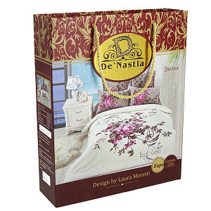 Комплект постельного белья евро DE'NASTIA Сатин Элегия (панно) 70x70см-2шт C010405 000000000001123876