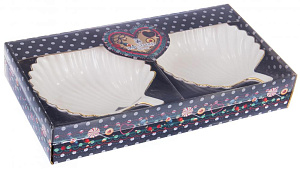 Набор 2 фигурных салатника 16см BALSFORD РАКУШКА подарочная упаковка фарфор 000000000001193969