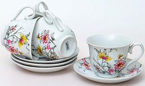 Набор чайный 8 предметов (чашка 230мл-4шт/блюдце-4шт) OLAFF Фиона Оттава подарочная упаковка фарфор 000000000001204599