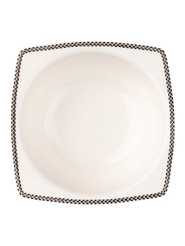 Салатник 14см/300мл DE'NASTIA MARE белый с черной каймой фарфор 000000000001209946