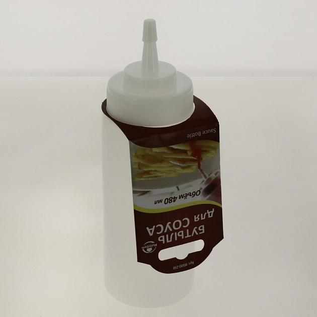 Бутыль для хранения соуса в холодильнике, для жидкого теста при приготовлении блинчиков, для украшения выпечки кремом.Мультидом. Пластик 000000000001205156