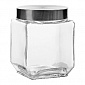 Банка для хранения 1,2л квадратная с крышкой стекло/металл