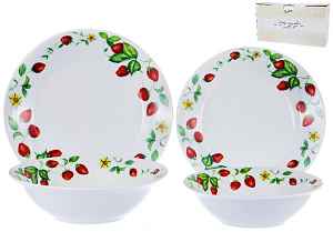 Набор столовой посуды 19 предметов OLAFF Земляника Феникс подарочная упаковка фарфор 000000000001197916