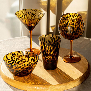 Салатник 14х7см/290мл LUCKY Лео желтый/коричневый стекло 000000000001220571