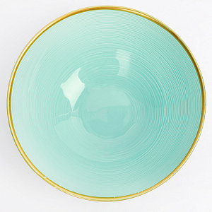 Салатник 13см GLASSCOM золотая кайма menthol стекло 000000000001213165