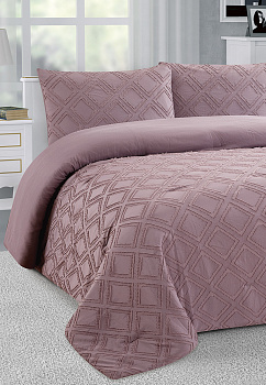 Покрывало 200x240см LUCKY РОМБЫ 3слоя светло-коричневое 100% полиэстер 000000000001210113