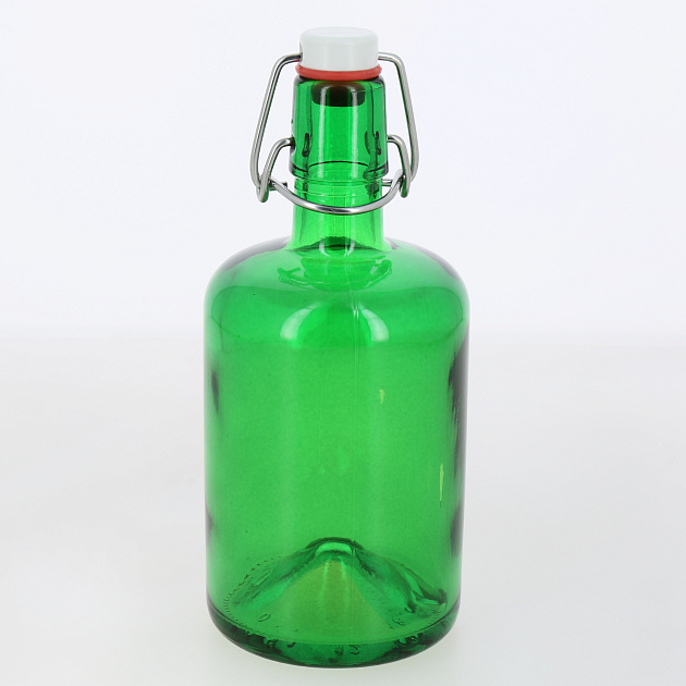 Бутылка 500мл с бугельным замком цветной лак зеленый стекло 000000000001214070