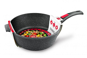 Сотейник 26см НЕВА МЕТАЛЛ ПОСУДА Гранит высокий индукция съемная ручка алюминий 000000000001212689