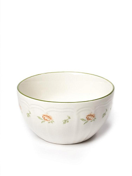 Салатник 14см 550мл DE'NASTIA Provence цветочный принт зеленая кайма фарфор 000000000001231314