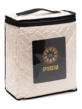 Покрывало 240х260см DE'NASTIA Палермо двустороннее геометрия атласное/матовое молочное 100% полиэстер 000000000001209275