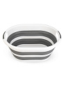 Таз 15л овальный складной бело-серый полипропилен/силикон 000000000001227336