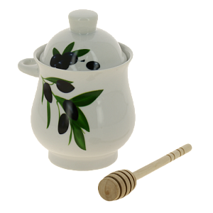 Баночка для меда с ложкой фарфор подарочная упаковка  ОЛИВКА GUTERWAHL 102-05074 000000000001193900