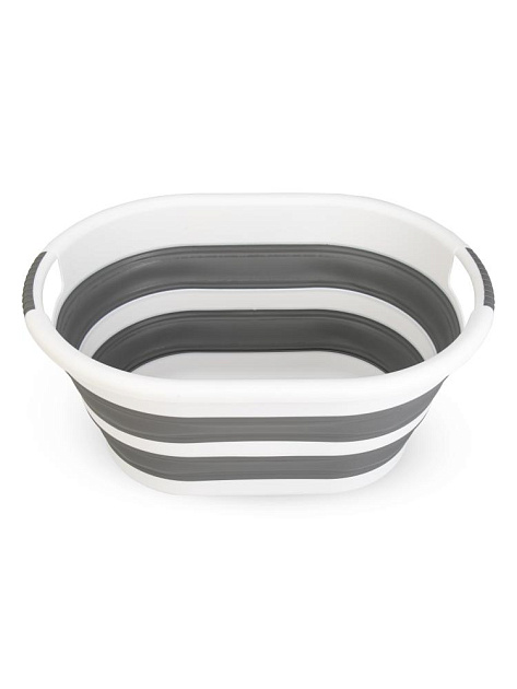 Таз 15л овальный складной бело-серый полипропилен/силикон 000000000001227336