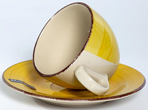 Пара чайная 220мл/блюдце ELRINGTON АЭРОГРАФ Медовый керамика 000000000001211178