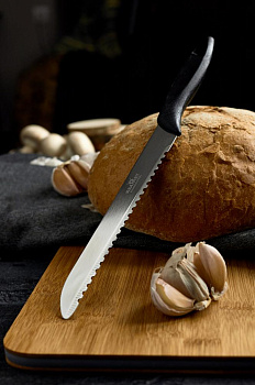 Нож для хлеба малый НХМ-01 ПОСУДА ЦЕНТР, нержавеющая сталь/полипропилен, лезвие 16,3см/общая длина 28,8см, толщина металла 1,2мм, 09 000000000001199134