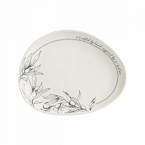 Набор тарелок обеденных 4шт 24,7x19,5x2,7см DE'NASTIA Оливки черно-белый фарфор 000000000001225120