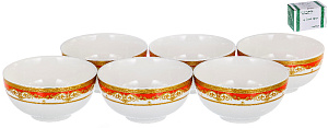 Набор пиал 6шт 200мл BALSFORD Эстелла Марианна золото/красный подарочная упаковка фарфор 000000000001197891