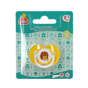 Соска-Пустышка Веселые животные Lubby, от 6 месяцев, латекс 000000000001135437