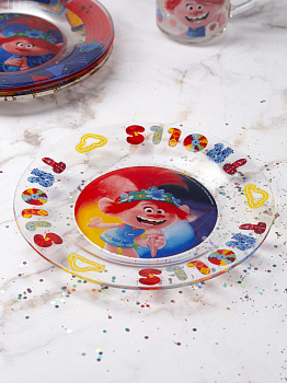 Тарелка 19,5см ND PLAY Поп Тролли 2 стекло 000000000001203144